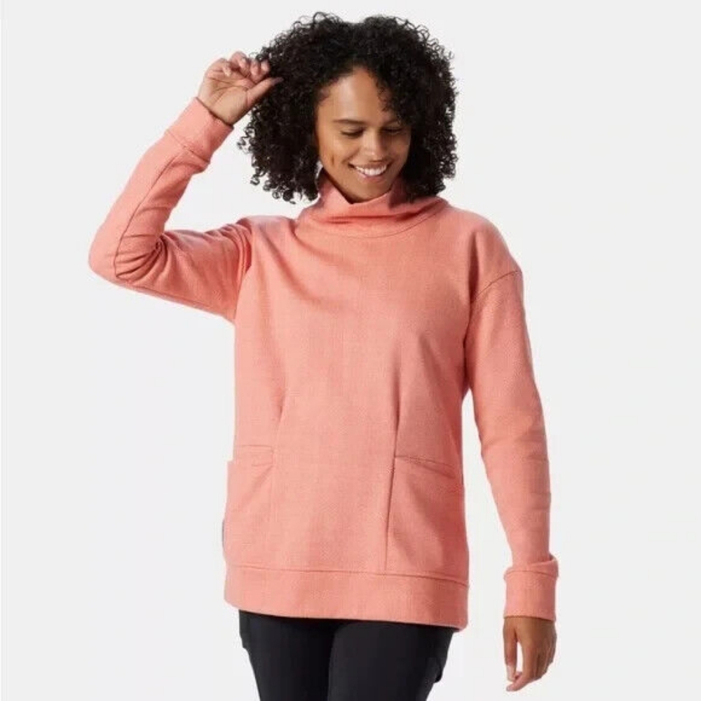 Columbia Women's Lodge Funnel Neck Pullover Sweater Coral‎ Pink Orange XL